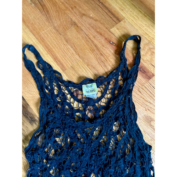 Free People Intimately Black Mini Lace Dress Intimates Swimsuit Cover Size XS - Picture 7 of 14